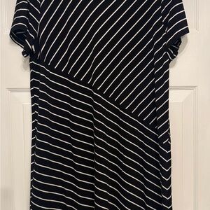 Chico’s size 3 (16/18) Women’s Black and White Striped Dress